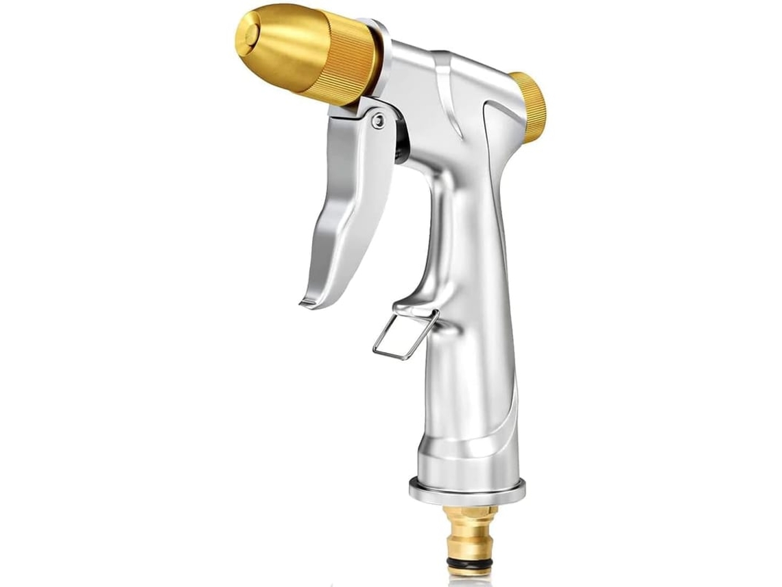 Pistola De Água De Metal 100% Para Jardinagem E Lavagem De Carros, Bico De Latão E Corpo De Liga De Zinco