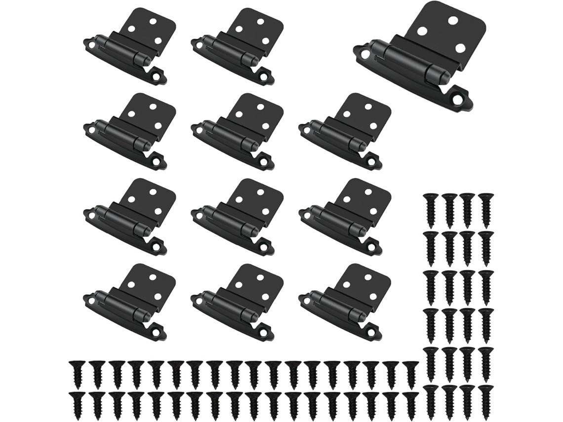 Dobradiças De Embutir 3/8" Para Portas Armários (6 Pares Com 12 Peças