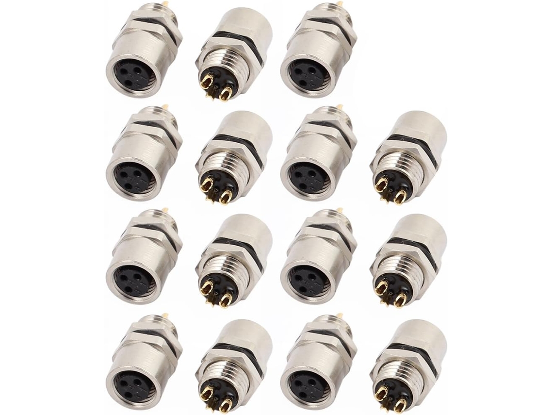 Conjunto de 15 Peças M8h3k 8 Eletrônicos e Fotografia Ac250v 4a Ip67 À Prova D'água M12 3p M/f CHABERLU