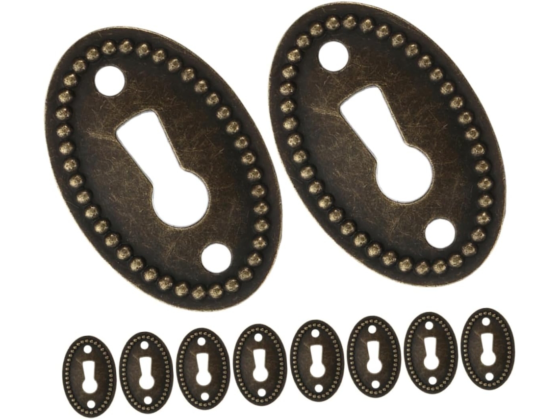Conjunto De 12 Peças Tampas Decorativas Ovais Em Liga Zinco Para Fechaduras Armários E Gavetas, Estilo Retrô