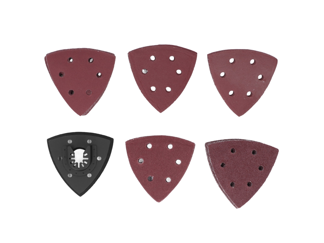 Laxiscreed Kit De Pads De Polimento Fino Com 6 Orifícios De Expulsão De Pó, Forma Triangular