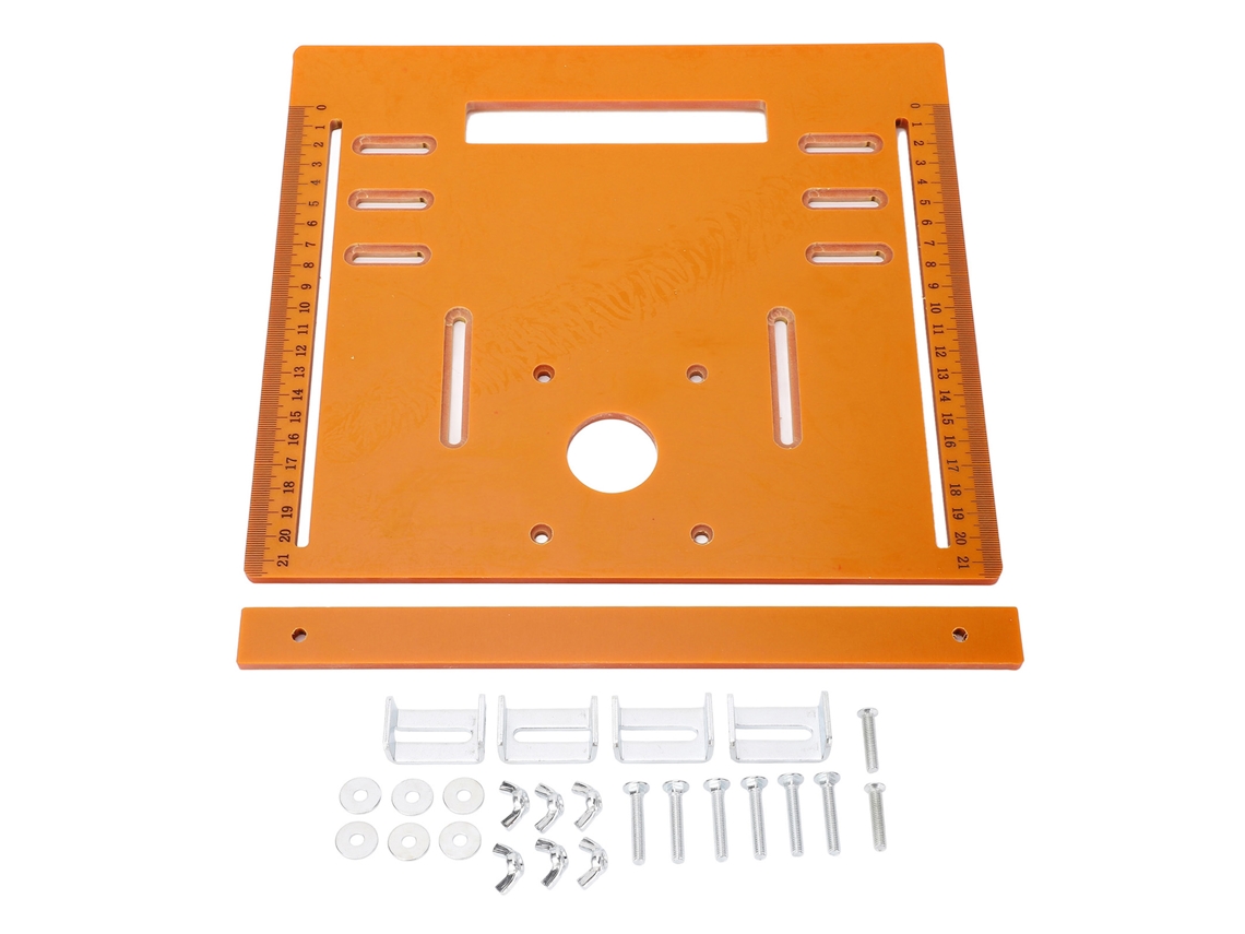 Placa de base para máquina de corte de 28x25cm, placa inferior para inserção de serra circular de 4 polegadas, para marcenaria.
