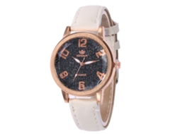 Relógio de Quartzo com Pulseira de Couro Pu Estilo Simples e Fashionable Branco