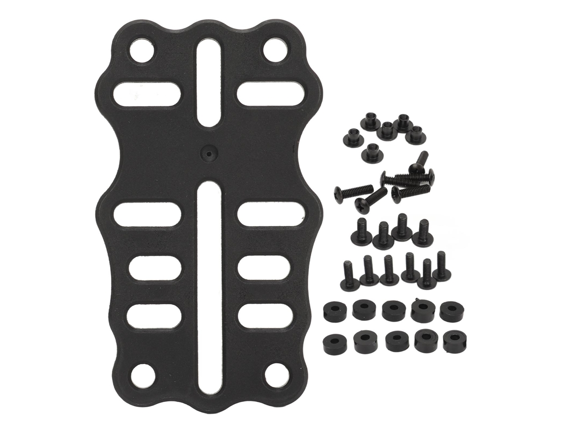 Placa De Extensão Suspensa Drop Leg Em Nylon Preto Com Sistema De Trava Rápida Quick Release Buckle