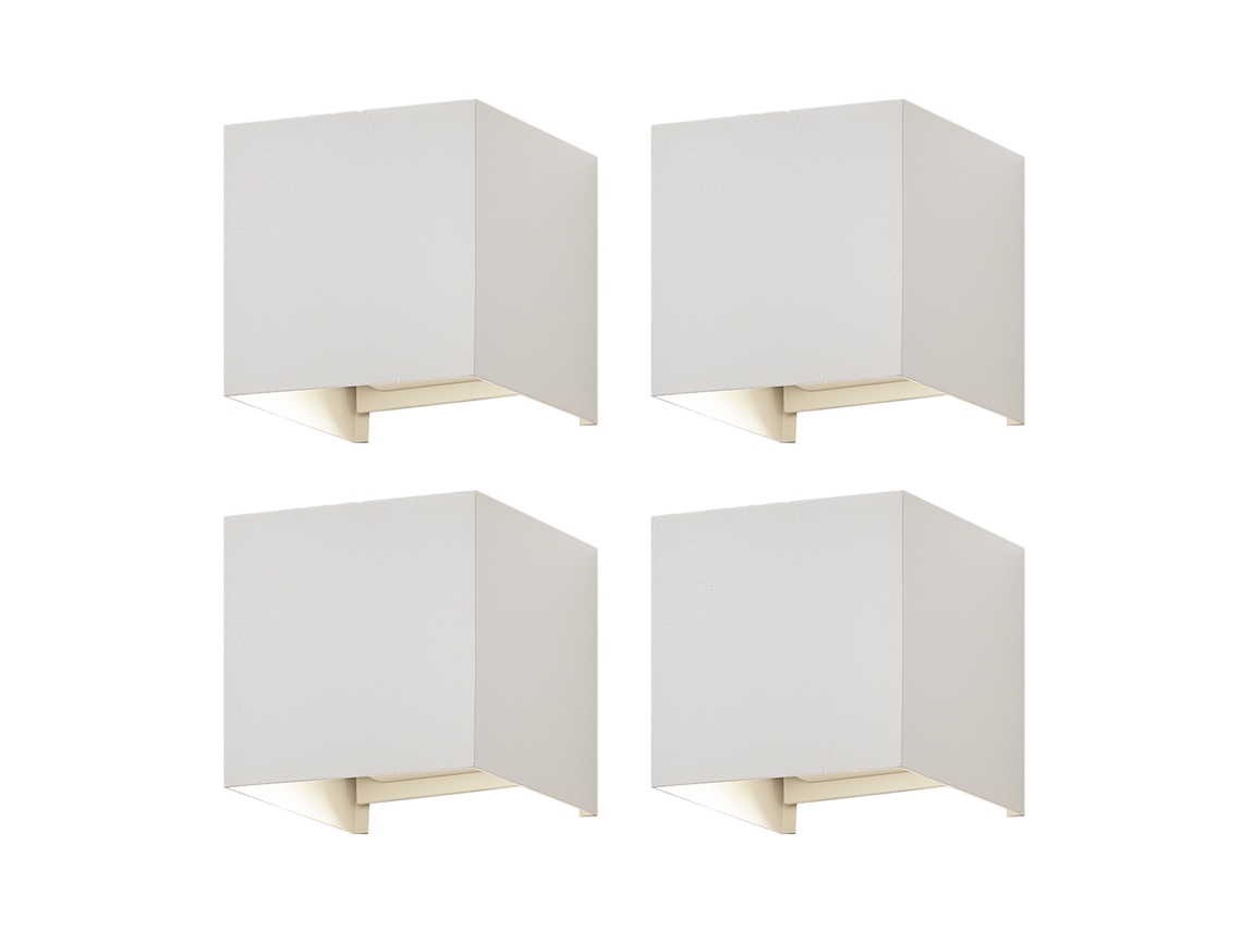Nettlife Luz De Parede Led 5 W, 4 Pçs - Candeeiro De Parede Exterior/interior Branco, Regulable Doble Haz Impermeable Ip65 230 V 3000k