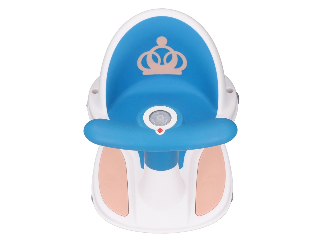 2026 asiento de Baño para Bebé Antideslizante Con Música Portátil Silla de Bañera para Sentarse o Acostarse Azul