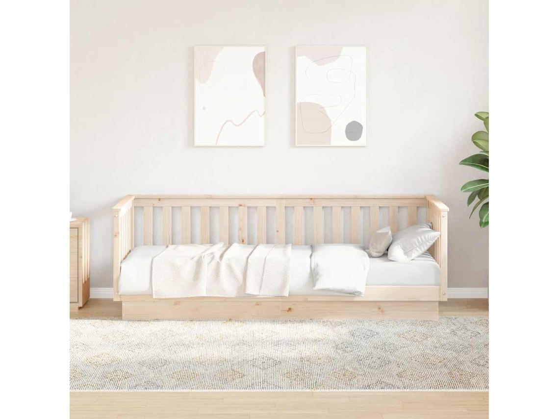 SYFAX™ Cama de Dia Sem Colchão 90x200 Cm Madeira Maciça de Pinho
