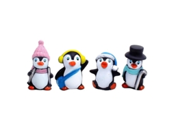 4 Unidades De Enfeite De Bolo De Pinguim