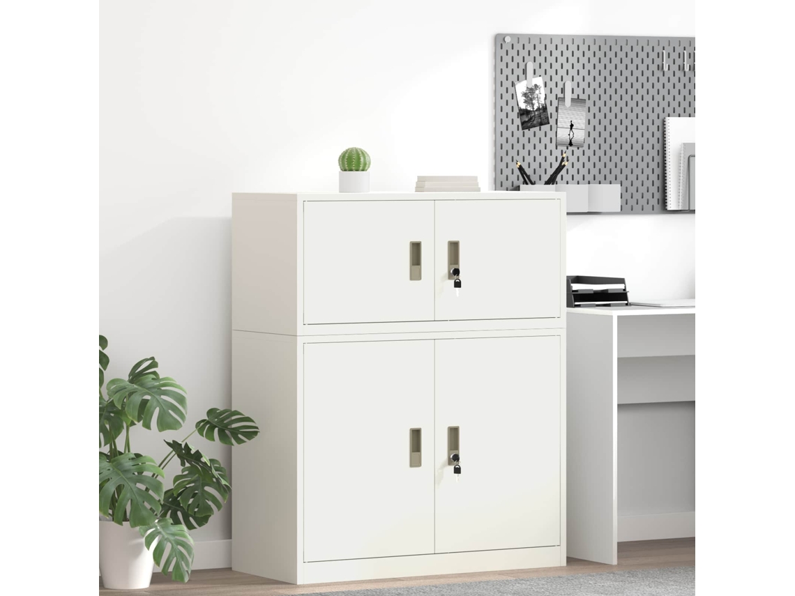 Vidaxl Armário De Arrumação Branco 90 X 40 X 40 Cm Aço