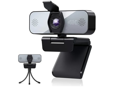 Webcam, 4k Com Microfone Hd Usb Webcam Com Tripé E Privacy Shield Streaming Network Com Videochamada, Preto Yizhood