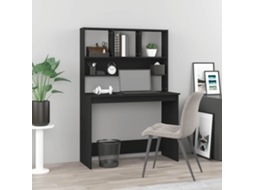 Vidaxl Secretária C/ Prateleiras 102x45x148 Cm Derivados Madeira Preto