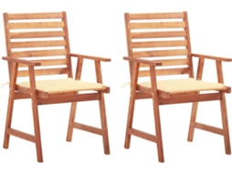 Outdoor Chair, Outdoor Chairs Vidaxl Creme Madeira De Acácia (n/a)
