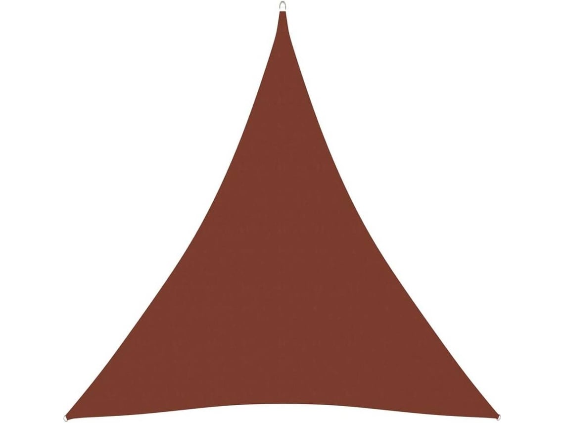 vidaXL Para-sol estilo vela tecido oxford triangular 3x3x3 m terracota