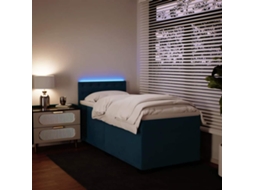 Vidaxl Cama Boxspring Com Colchão 100x200 Cm Veludo Azul