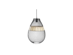Luminária de Teto em Rattan Preto e Metal, 32x32x43cm ALEXANDRA HOUSE LIVING