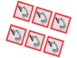 Conjunto De 6 Placas De Segurança Autoadesivas Em Pvc De 5x5 Cm Para Materiais De Base.