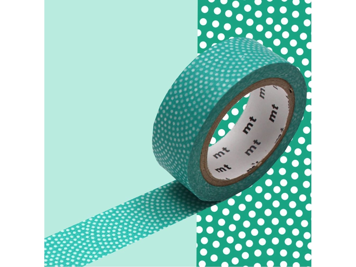 Fita Adesiva de Bolinhas Samekomon Verde 1,5 cmx7 M YOUDOIT