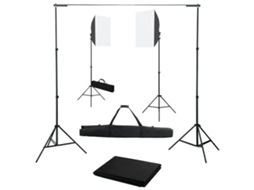 Vidaxl Kit De Estúdio Fotográfico Com Softbox De Iluminação E Fundo