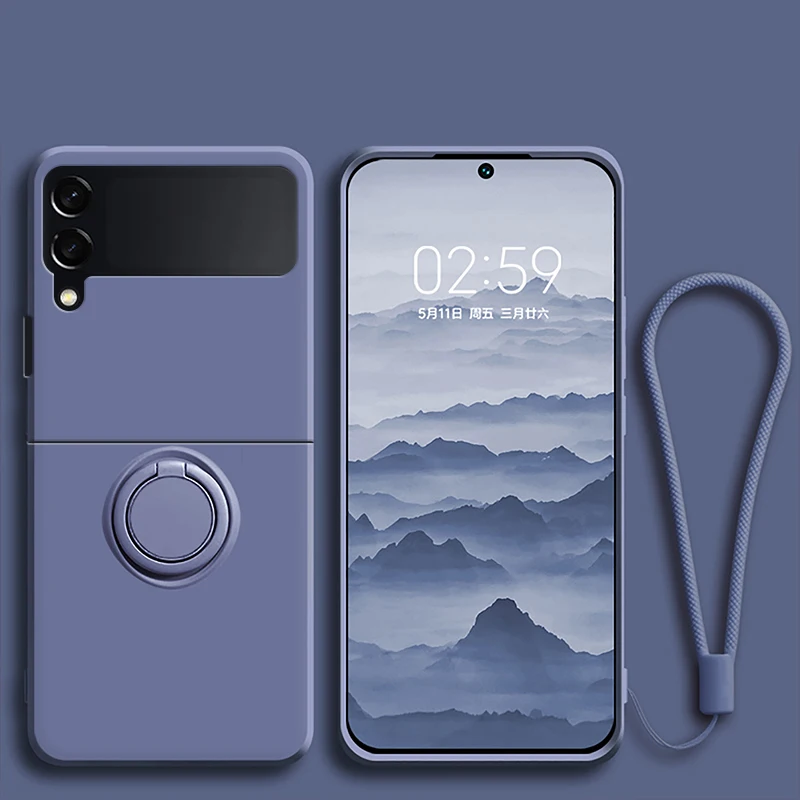 (gary, Galaxy Z Flip 3 5g) Capa Flip Para Celular Em Silicone Líquido, Compatível Com Samsung, Resistente A Quedas, Com Suporte De Anel.
