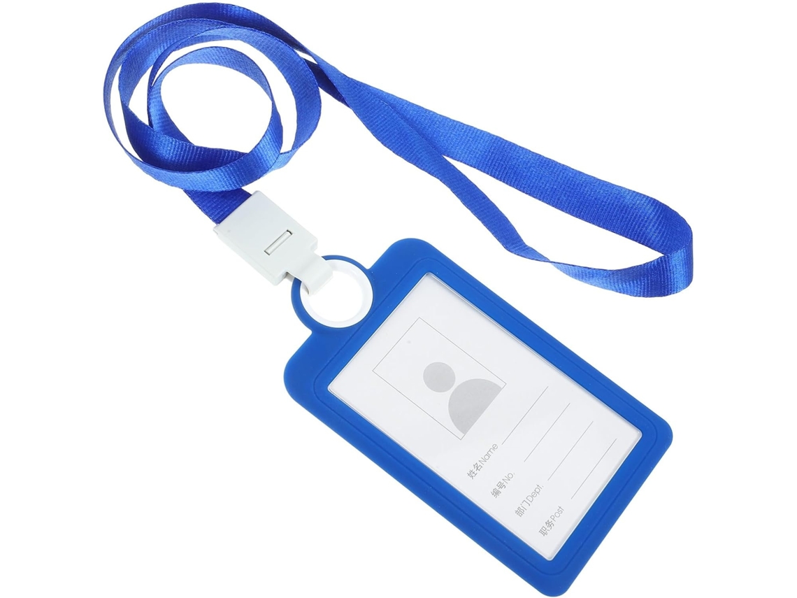 Lurelia Porta-crachá Com Cordão Em Silicone Azul Para Escritório E Escola
