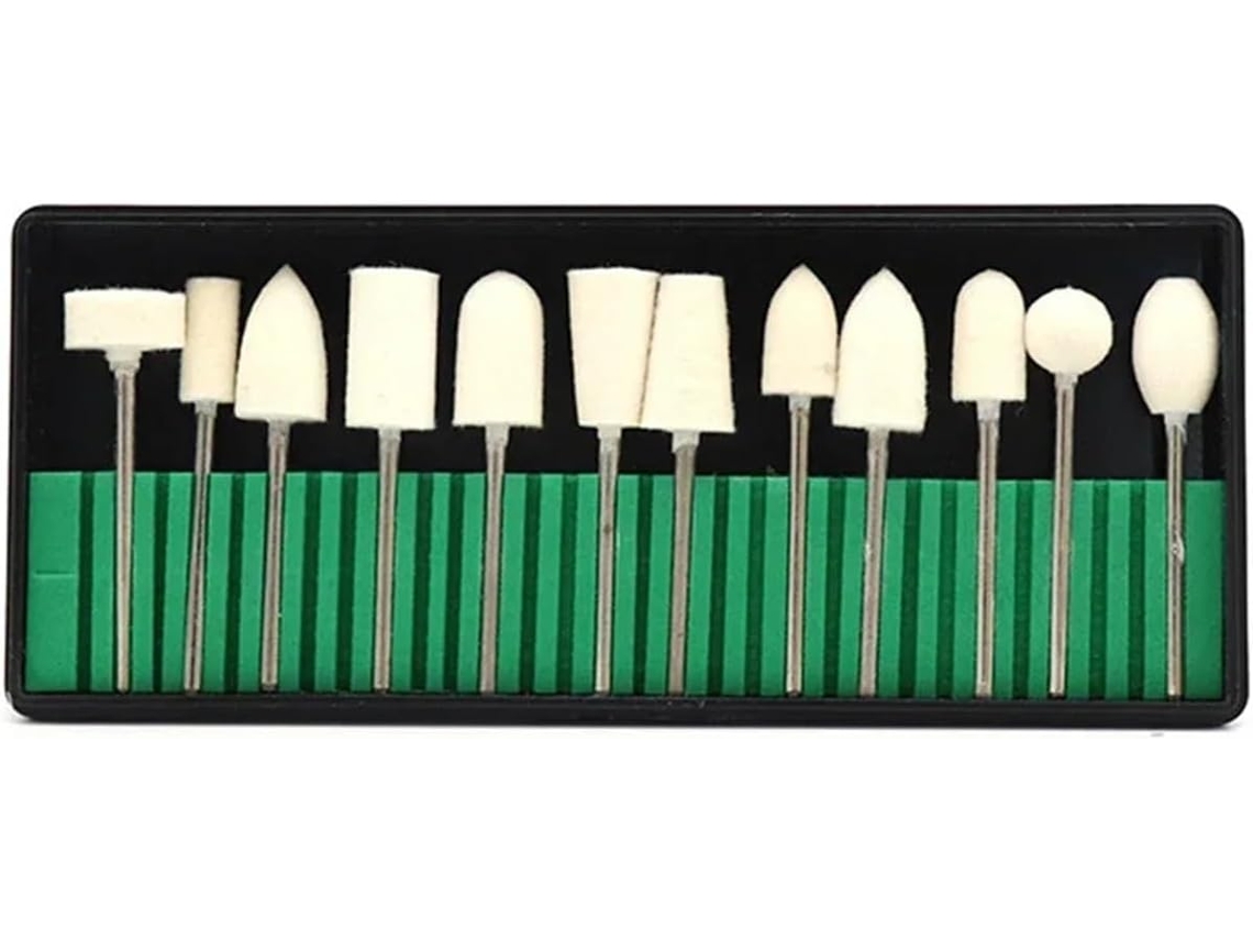 Conjunto De 12 Peças Lixa Feltro Lã Para Mini Furadeira (com Caixa)