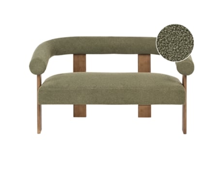 Sofá De 2 Praças Beliani Ilbro De Bouclé Verde 138x68x76