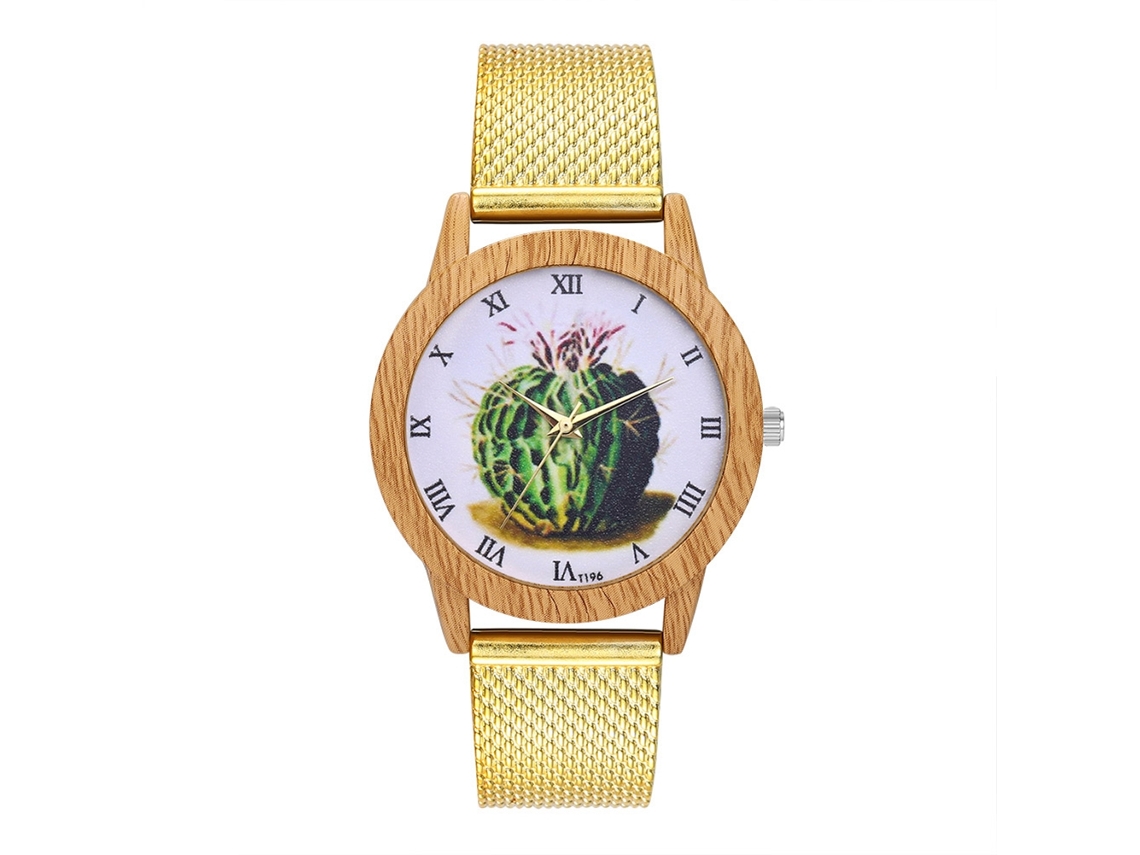 Relógio de pulso unissex Zhoulianfa, estilo casual, analógico, quartzo, com pulseira dourada.