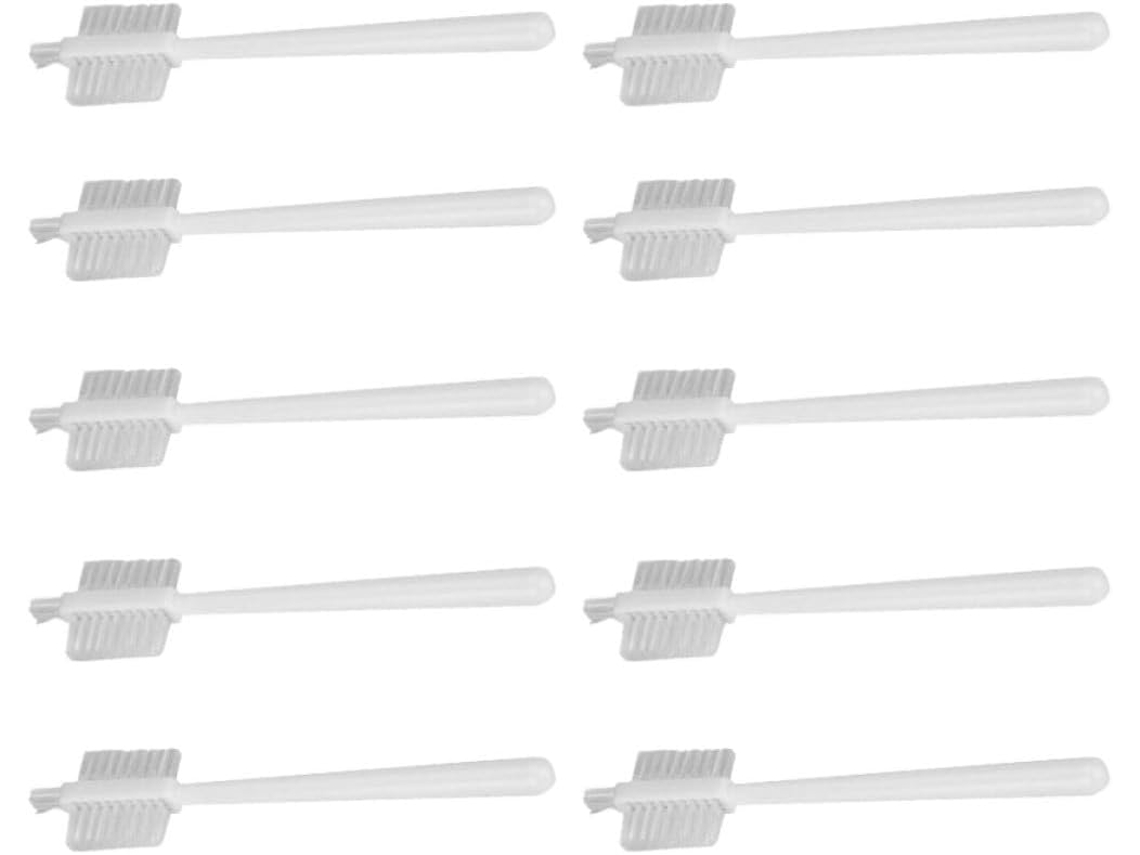 Conjunto De 10 Escovas Limpeza Totority Em Plástico Branco, Com Três Lados E Cabo Longo Flexível, Ideais Para Máquinas