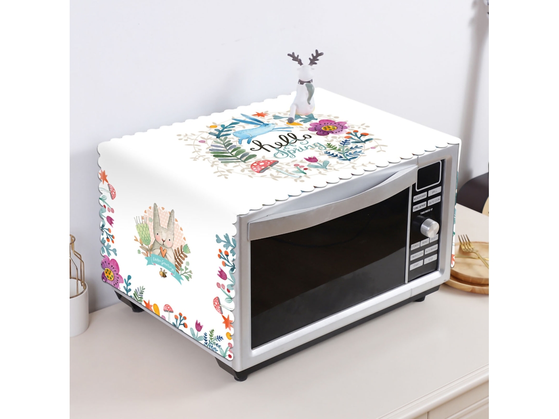 Toalha de Cobertura para Microondas e Forno À Prova de Óleo Poeira Nórdico Coelho Azul 35x100cm S/MARCA