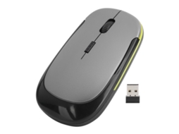 Aetheria mouse Sem Fio 2.4g Óptico Ajustável 1600dpi Usb Silencioso Design Ergonômico Prata Cinza