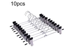 Suporte de calças ajustável, antideslizante, com pinças rotativas, 10/20 peças, preto
