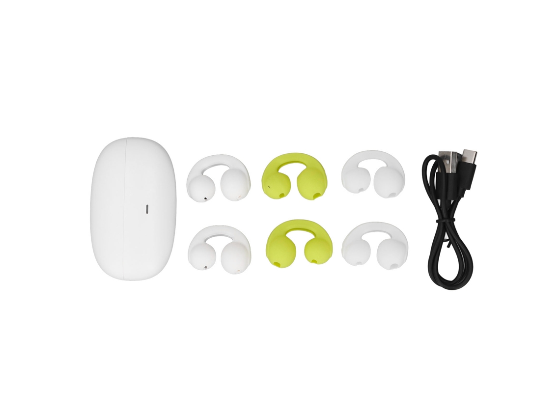 Aetheria fones de Ouvido Sem Fio Bluetooth 5.3 de Orelha Aberta com Estojo de Carregamento Controle Táctil Branco