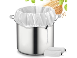 Kit Com 2 Sacos De Coar Reutilizáveis ​​extra Grandes (66x56 Cm) Malha Fina 250 Microns E Cordão Ajustável Para Cerveja Artesanal Lúpulo