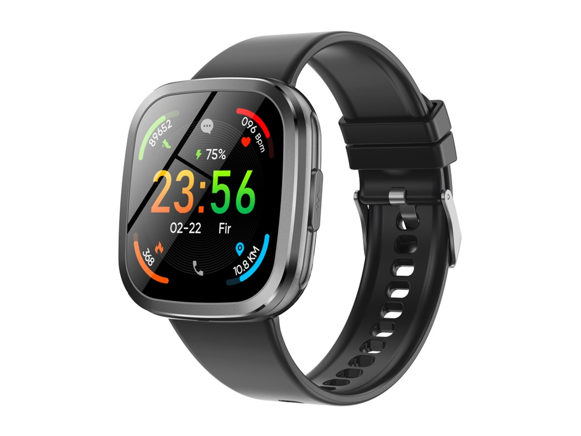 Smartwatch MDUG com Pagamento Offline, NFC, Bluetooth, Testes de Glicose e Ácido Úrico, Preto