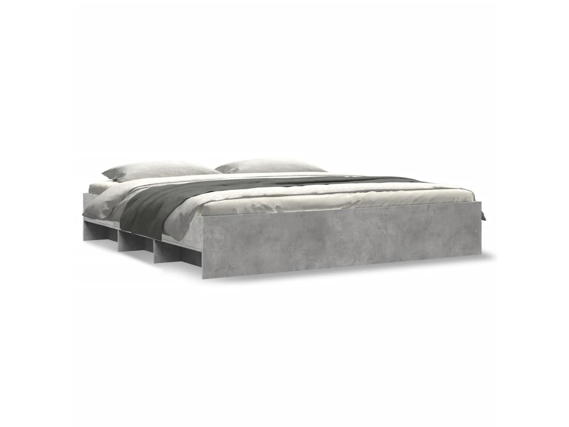 Estrutura de Cama Derivados de Madeira Cinza Cimento MAISON EXCLUSIVE (200x200 cm)
