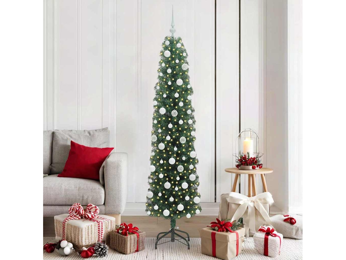 Vidaxl Árvore De Natal Artificial Verde 180 Cm Pvc E Aço E Plástico