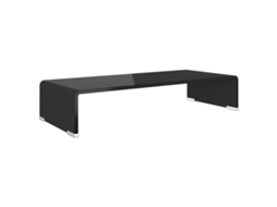 Tv Stand, Tv Stands Vidaxl Preto Vidro (60 X 25 X 11 Cm)