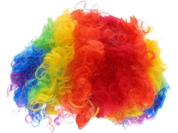 Peruca Afro Cacheada De 4 Peças, Colorida E Estilo Palhaço Original Para Festas Disco.