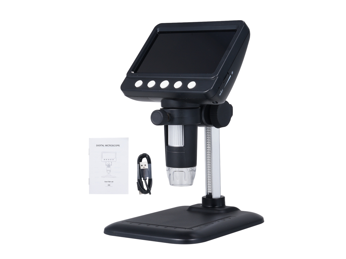 YURU microscópio Digital Ips 4.3 Polegadas 1000x 1920x1080 2mp 8 Led 32m Armazenamento Usb