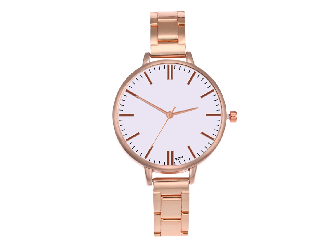 Relógio Analógico de Quartzo Feminino com Pulseira de Aço Estilo Clássico Zhoulianfa (ouro Rosa)