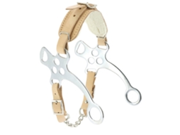 Bochechas Curtas de Couro Hackamore Dourado Fullekkia