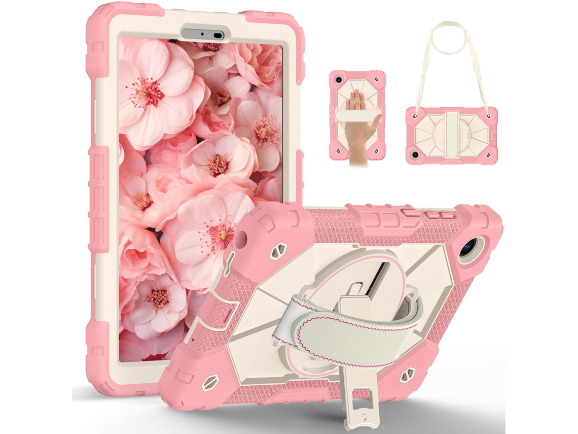 Capa Protetora Compatível Com O Tablet Lenovo Tab One/tab K9 8.7, Com Suporte Giratório E Proteção Contra Quedas.ouro Rosa Yunzii