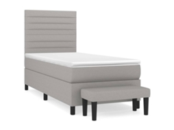 Box Spring Bed, Box Spring Beds Vidaxl Cinzeto Tecido (100 X 200 Cm)