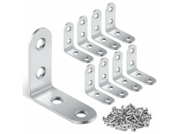Cantoneiras 40 Mm X 40 Mm, Cantoneiras Em Forma De L Em Aço Inox, Com 64 Parafusos E Arruelas De Aço. Mdug (16 Peças)
