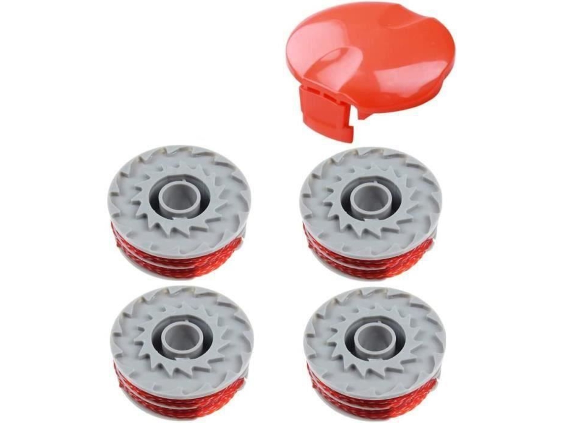 Xiaold-Pack de 4 Carretéis de Linha de Reposição para Cortador de Escova Flymo Fly021 15 Mm 11 Mcom 1 Tampa de Carretel Fly0060 GOTOTOP