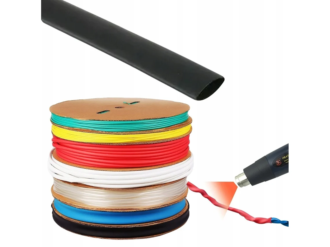 Tubo Termorretratil Preto 80mm 1m – Alta Flexibilidade | Isolamento E Proteção | Eletrônica E Automotiva