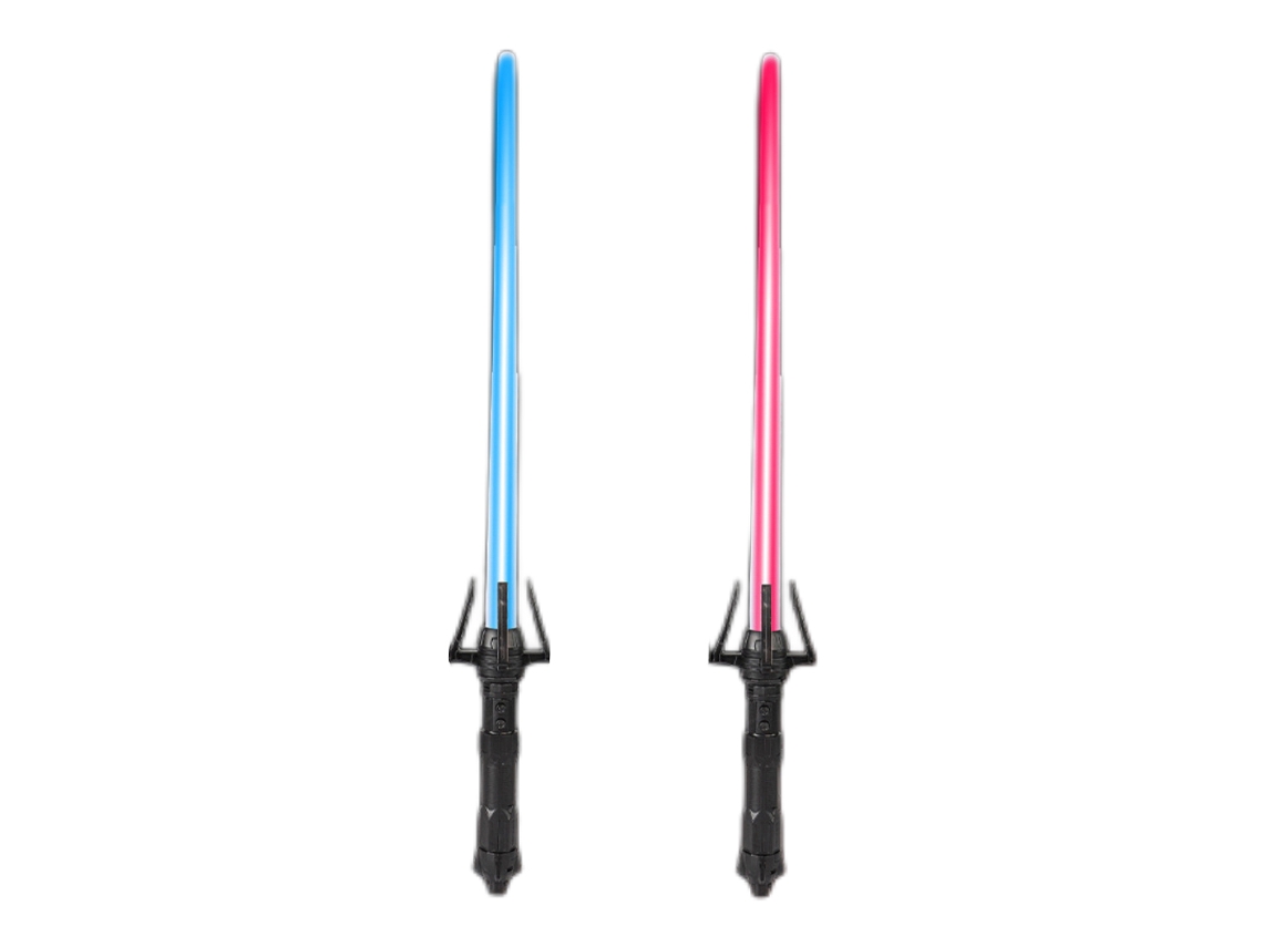 2 Espadas 2 Em 1 Com 7 Cores, Expansíveis E Com Luz Led Intermitente