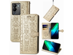 Capa De Celular Em Couro Com Estampa De Gato E Cachorro Para Infinix Note 12 G96