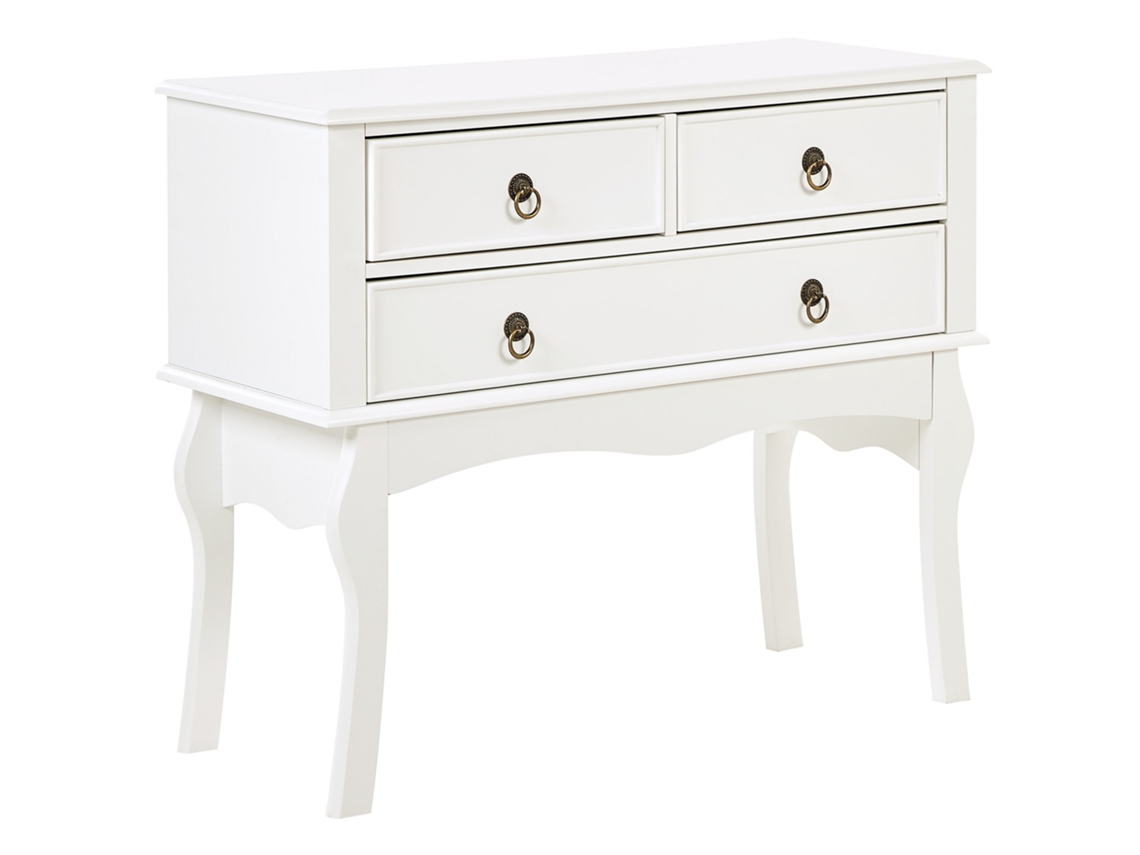 Consola BELIANI Lamar de MDF Branco 91x35x75