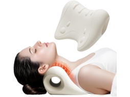 Almofada de Massagem para o Pescoço Aparelho para Alívio da Dor no Pescoço Almofada de Massagem em Forma de U Branco creme MISSCA